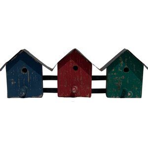 Vintage Bird House Perch Distressed Look Rustic Décor